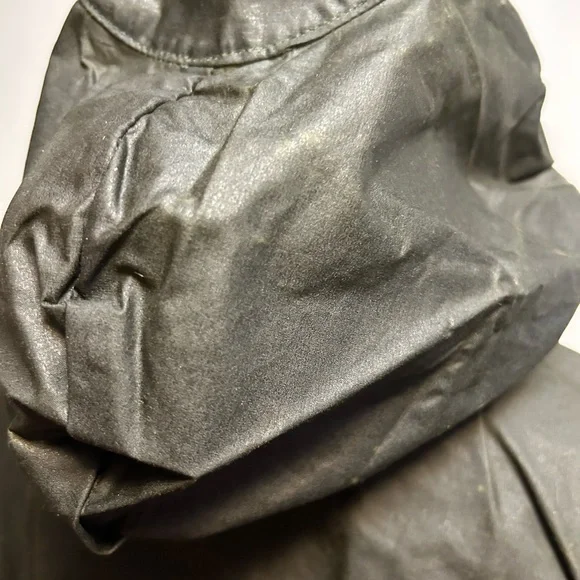 New wax cotton raincoat green lined hood Scotland Wathne MED / Barbour quality - Picture 12 of 16